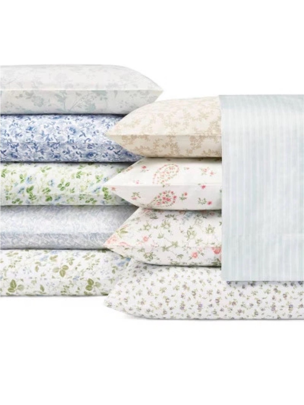 Laura Ashley Light Aqua Stripe QUEEN Sheet Set ~ Charming Blue Hint Lottie - Picture 2 of 4